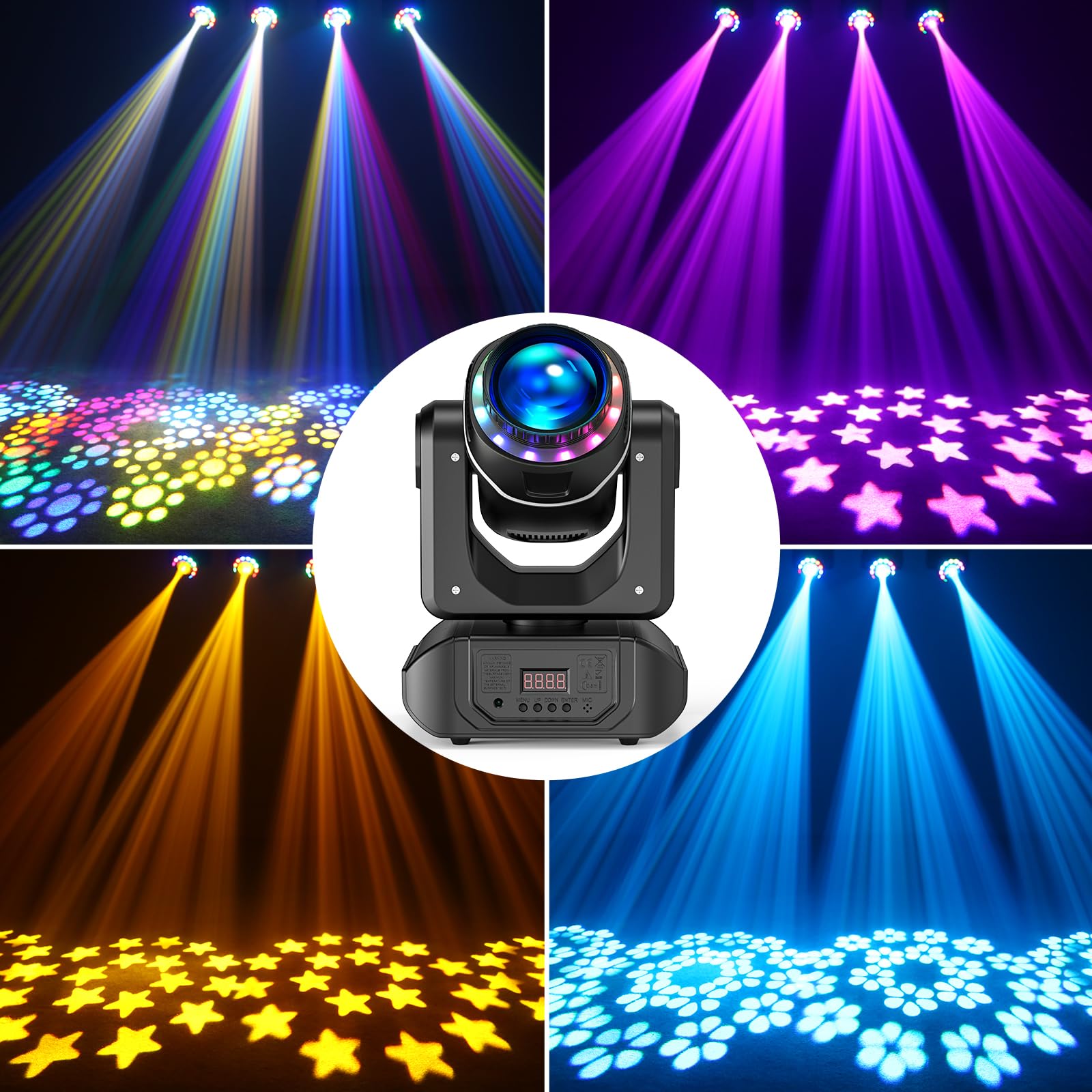 Teste Mobili LED 100W con Telecomando Beam Moving Head 10 Gobos 8colori 18 prismi Luci da Discoteca per Disco Club Bar Illuminazione