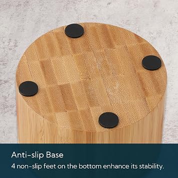 Bamboo Salt Cellar Bowl Box with Swivel Magnetic Lid to Avoid Dust, Elegant Kitchen Salt Container Holder with to Storage Pepper Spice Bath & Sea Salts, 6OZ(Built-in Spoon)