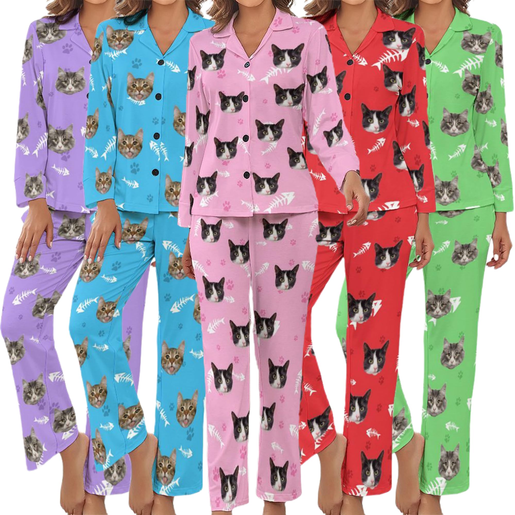 InterestPrint Custom Personalized Pajama Set for Women