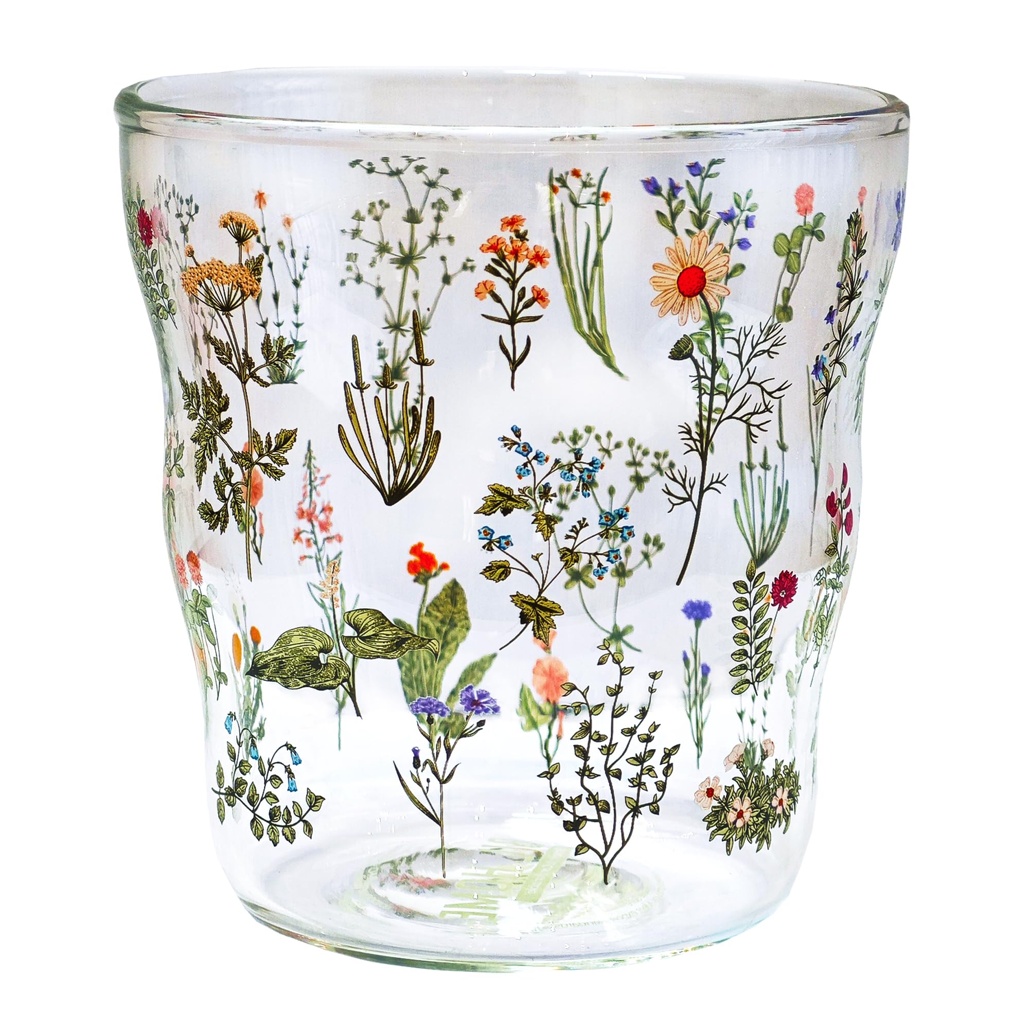 YY Flower Painted Glass Cup Hand- Painted Glass Drinking Cup for Juice Beverage Milk Shake Glasses Cup Gift for Friends (Small Daisy)