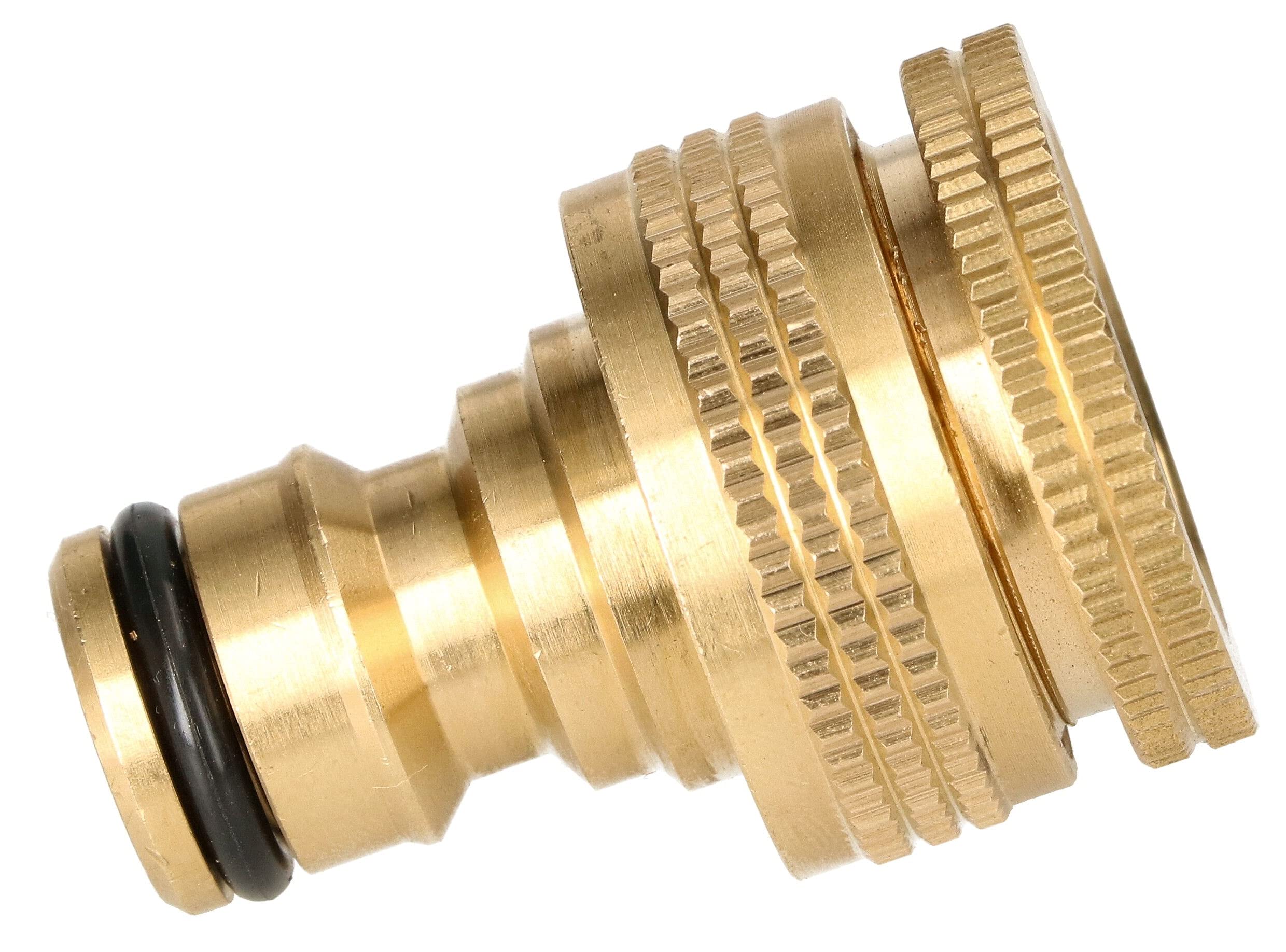 KOTARBAU® Juego de acoplamiento rápido de latón de 3/4" para manguera de jardín con conector de grifo