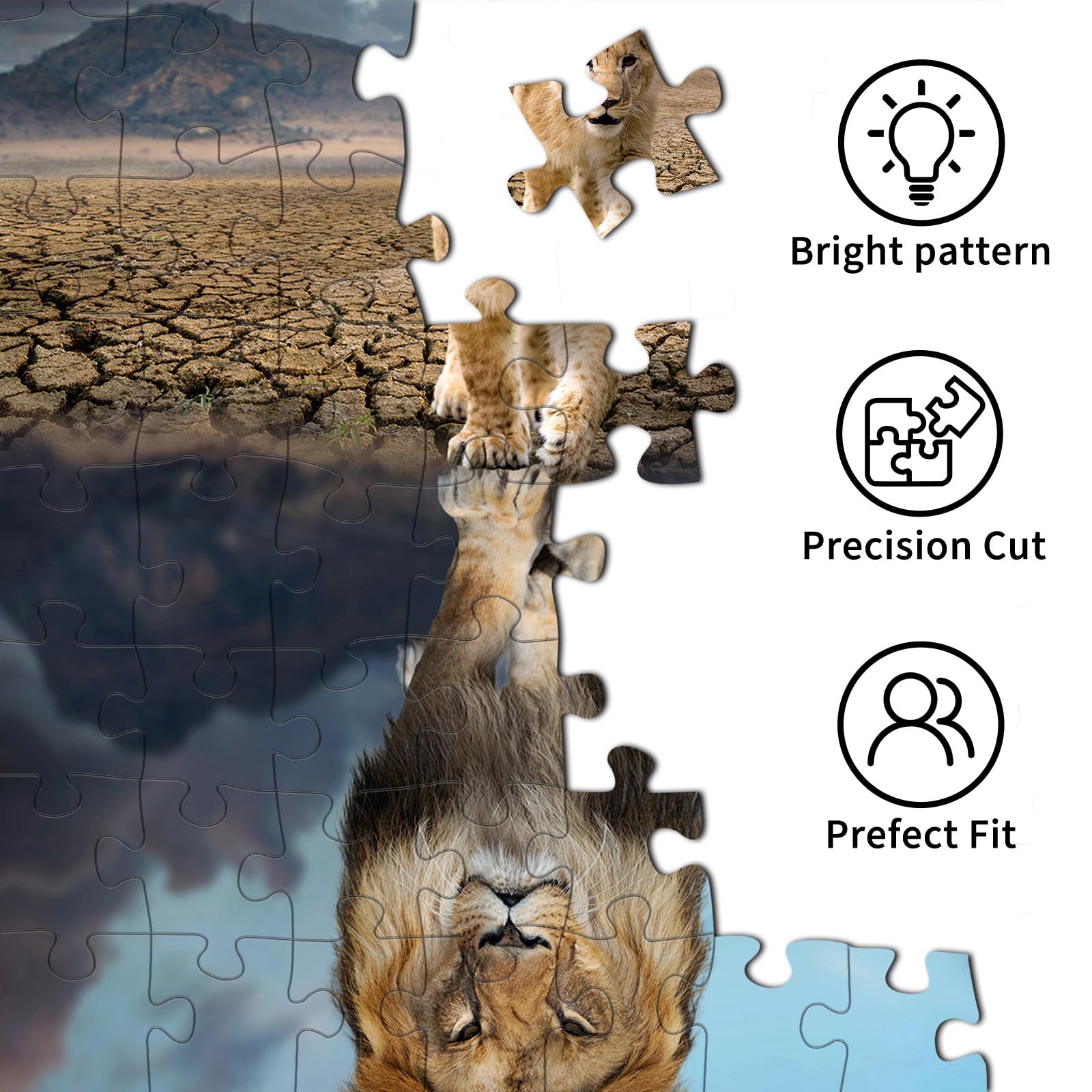 HUADADA Puzzle de 1000 Piezas Para Adultos - Rompecabezas Imposible, Colorido y Con Motivo de Rey - Regalo y Juego de Habilidad Inteligente
