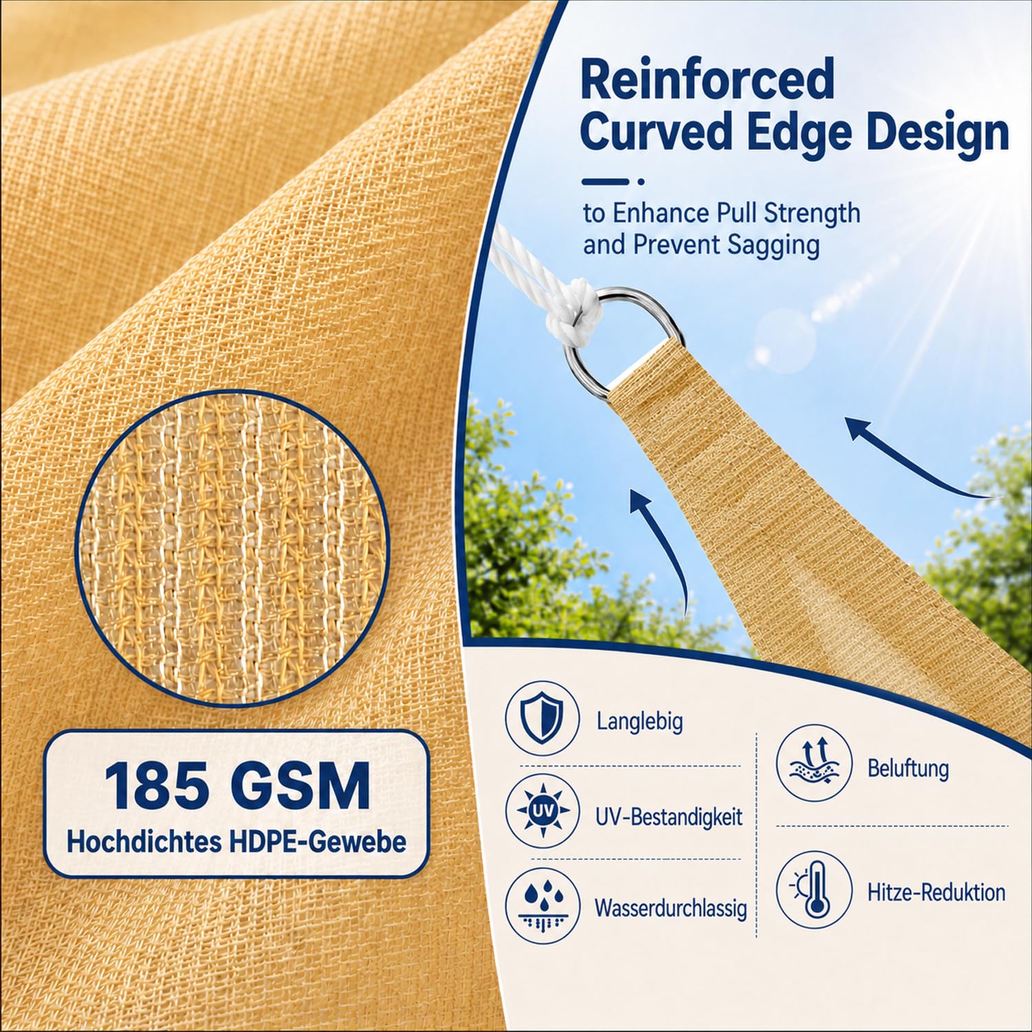 Rete ombreggiante 80% UV 2x3m, telo anti caldo HDPE per giardino terrazza | Protezione solare 80%, effetto anti caldo, rete HDPE traspirante, giardino terrazza pergola serra, facile installazione