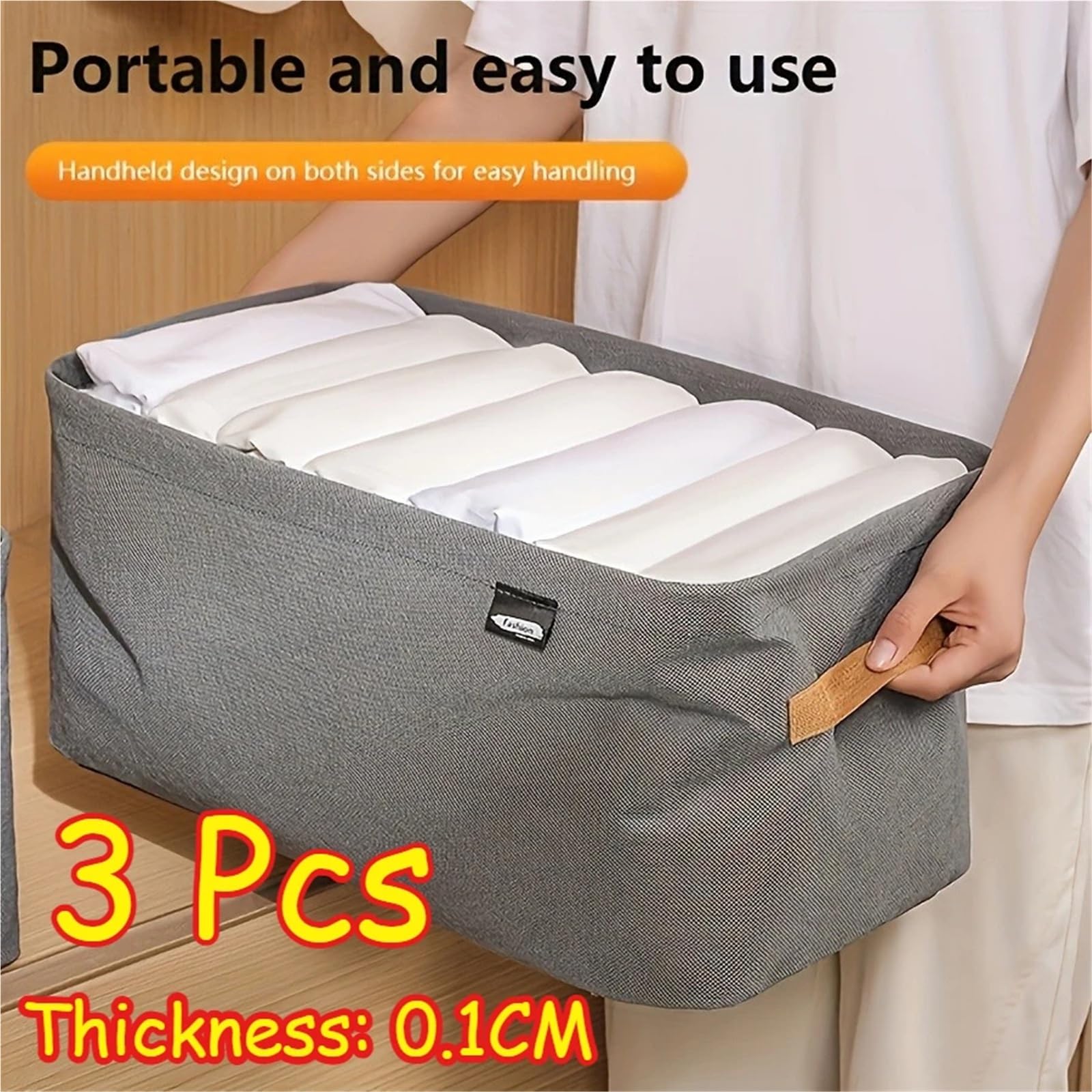 Caja organizadora de guardarropa for almacenamiento en el armario, cajones ropa interior, dormitorio, calcetines, pantalones y sujetador(L 2PCS Mix)