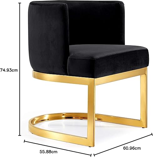 Miniatura 33 de Meridian Furniture Gianna Collection Modern | Silla de comedor tapizada de terciopelo contemporáneo con marco de metal cromado pulido, 24 pulgadas