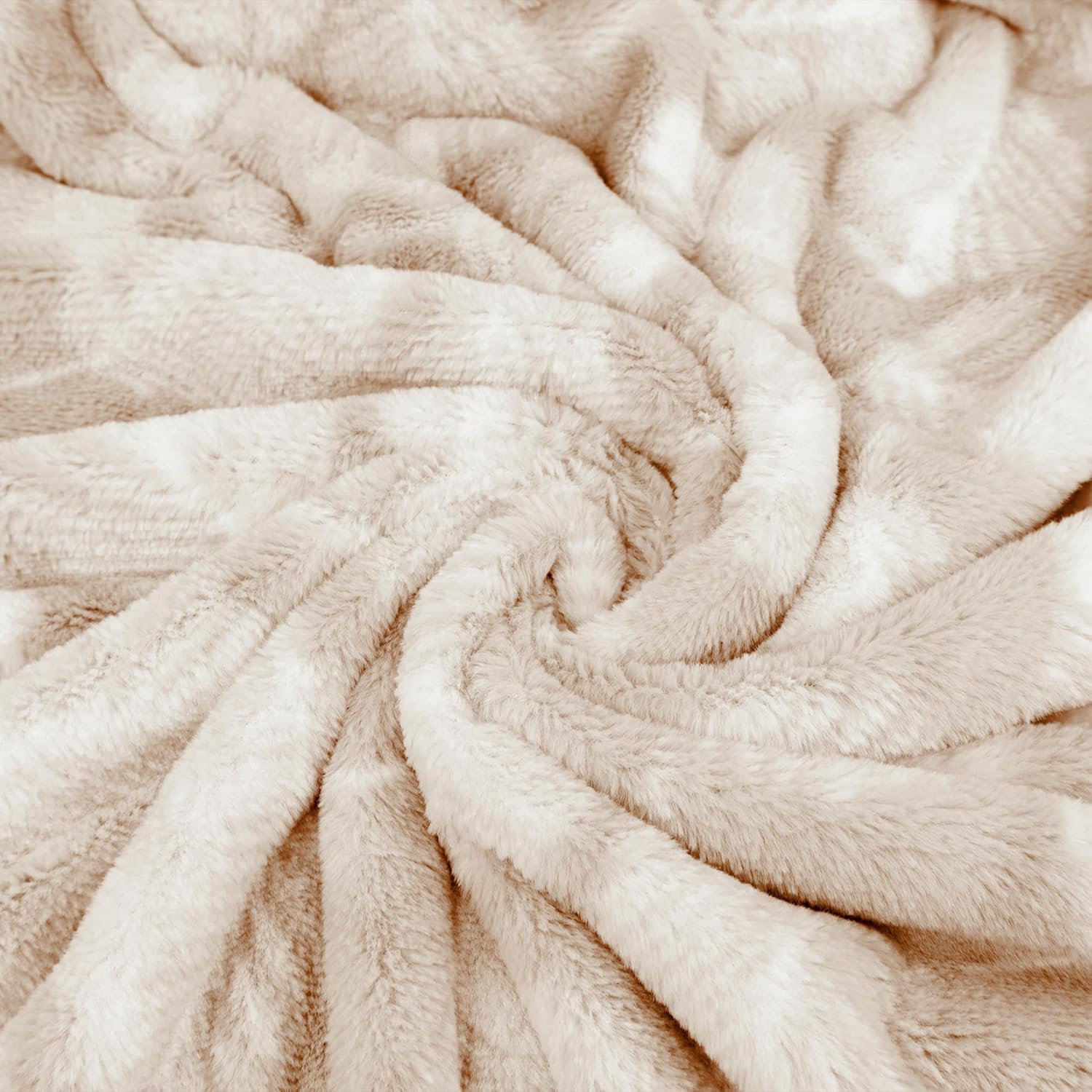 NORTHWEST HGTV Super Luxe Faux Fur Throw Blanket, Ultra Soft Decorative Layer for Couch, Bed, or Chair, Cozy Plush Blanket for Home or Gift, 50 x 70 inches, Tan Leaves - Image 5