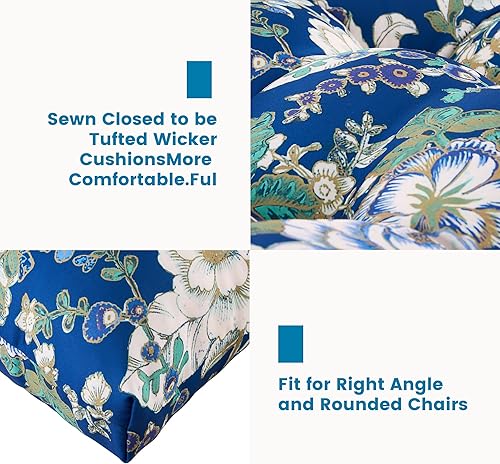 Miniatura 10 de Cojines para sillas de exterior, 3 piezas, sofá biplaza para exteriores, cojín de patio acolchadode mimbre para muebles de patio para todo tipo de