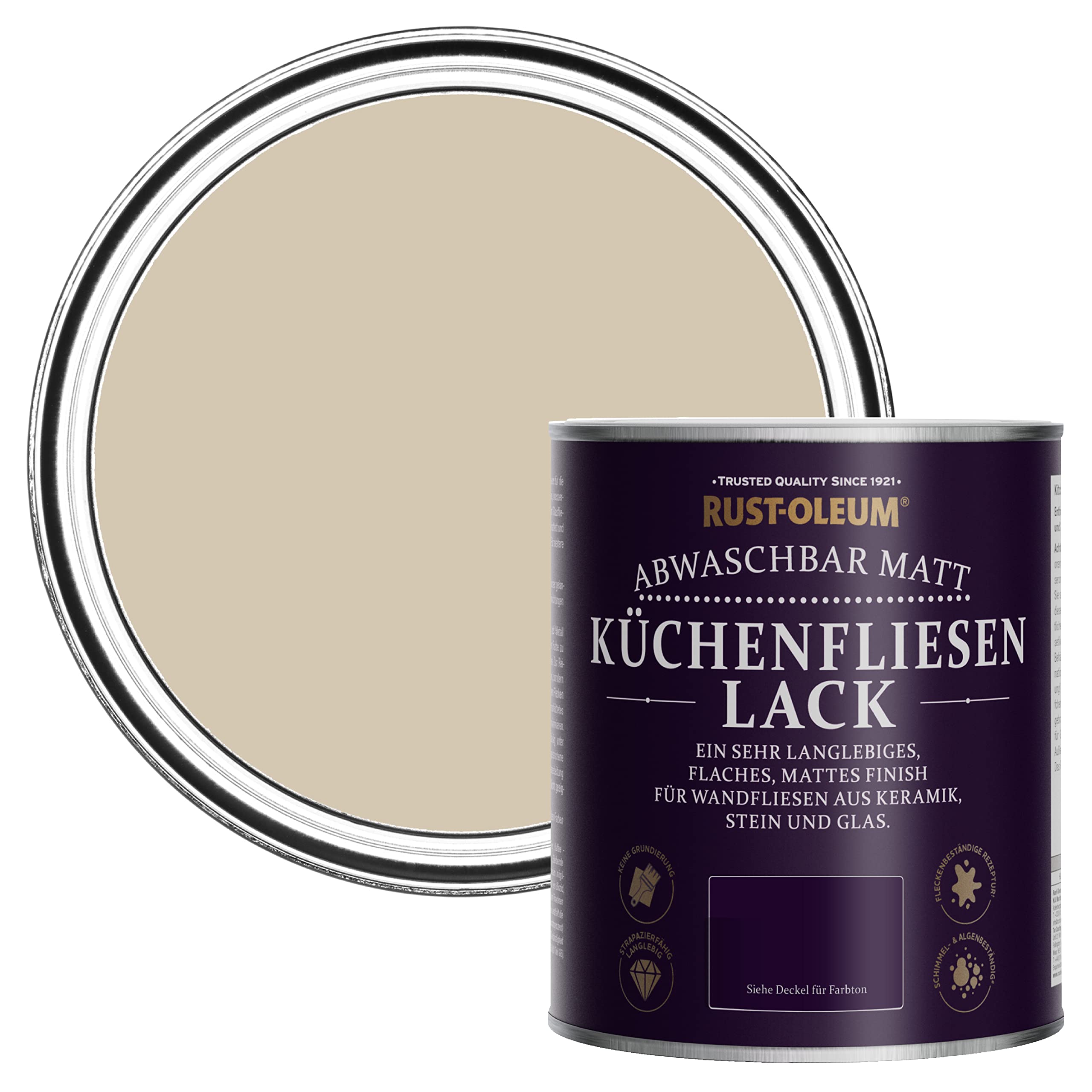 Rust-Oleum abwaschbare Küchenfliesenlack in beige mit Matt Finish - Karamell 750ML