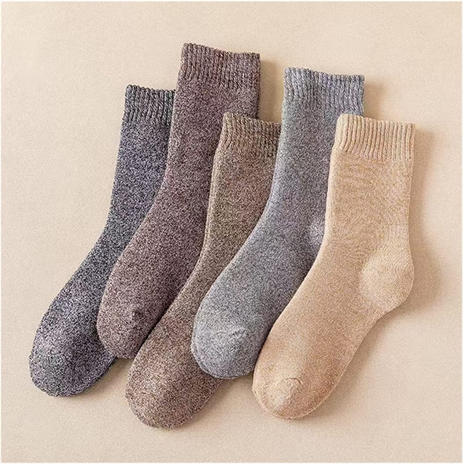 SKUZA Calze da Uomo, Calze di Lana da Uomo addensate, Asciugamano di Cotone, Calze Invernali da Uomo, Calze da Neve Termiche Spesse
