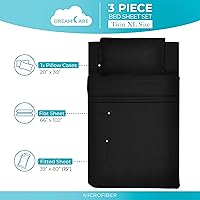 Vista 4 de DREAMCARE - Juego de sábanas de tamaño individual XL, 3 piezas, refrescantes, extralargas, suaves y duraderas de 100% poliéster de microfibra