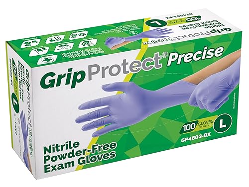 Miniatura 8 de GripProtect Guantes de examen de nitrilo precisos  4 mil  Clasificados para quimioterapia  (M, 100)