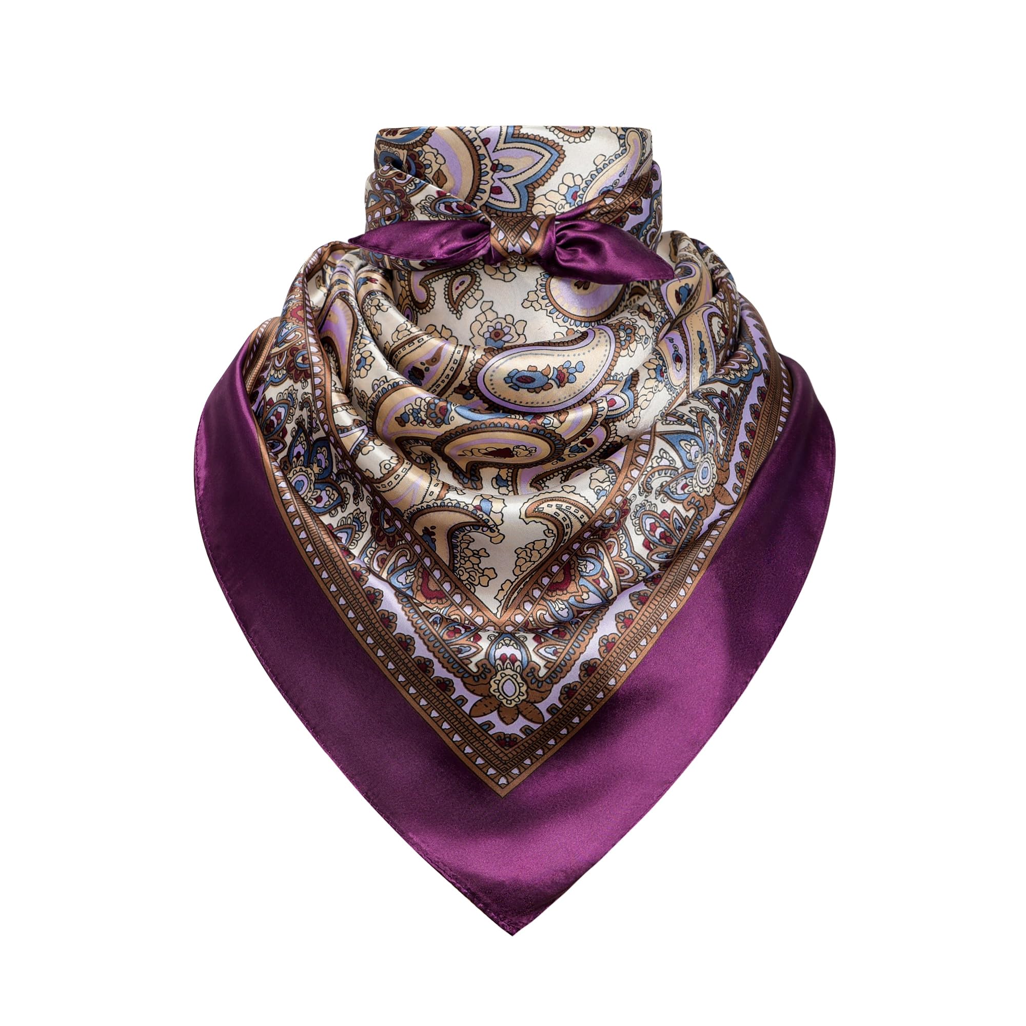 35" Men's Silk Cowboy Scarf - Oversized Western Bandana Neckwear, Large Square Scarf with Gift Packaging