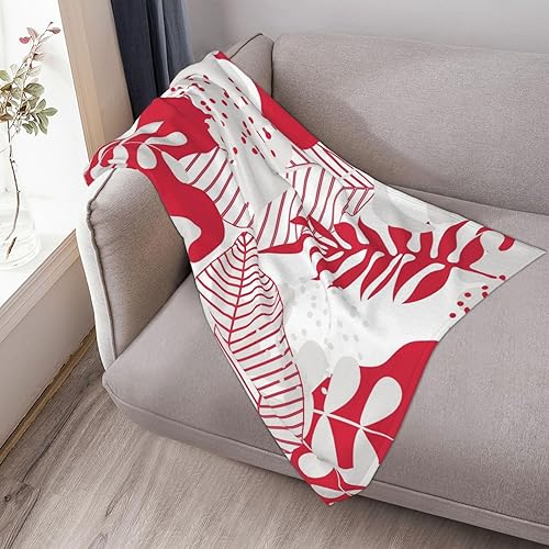 Miniatura 5 de Manta de hojas para mujer, suave manta de forro polar de verano, lavable, manta ligera de viaje para sofá, cama, sillón durante todas las estaciones