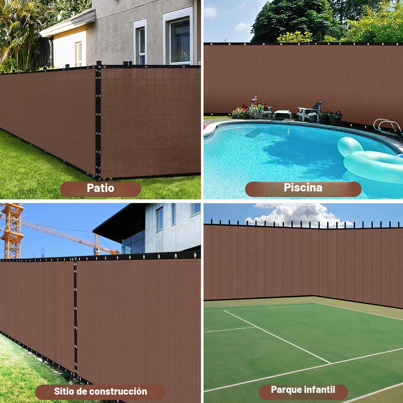 Duerer Malla de Ocultacion Jardin 1.8m x 15.2m Malla de Sombreo 170g/m² Densidad HDPE Protección UV Privacidad para Vallas De Jardin, Terraza, Balcón y Vallas, Marrón