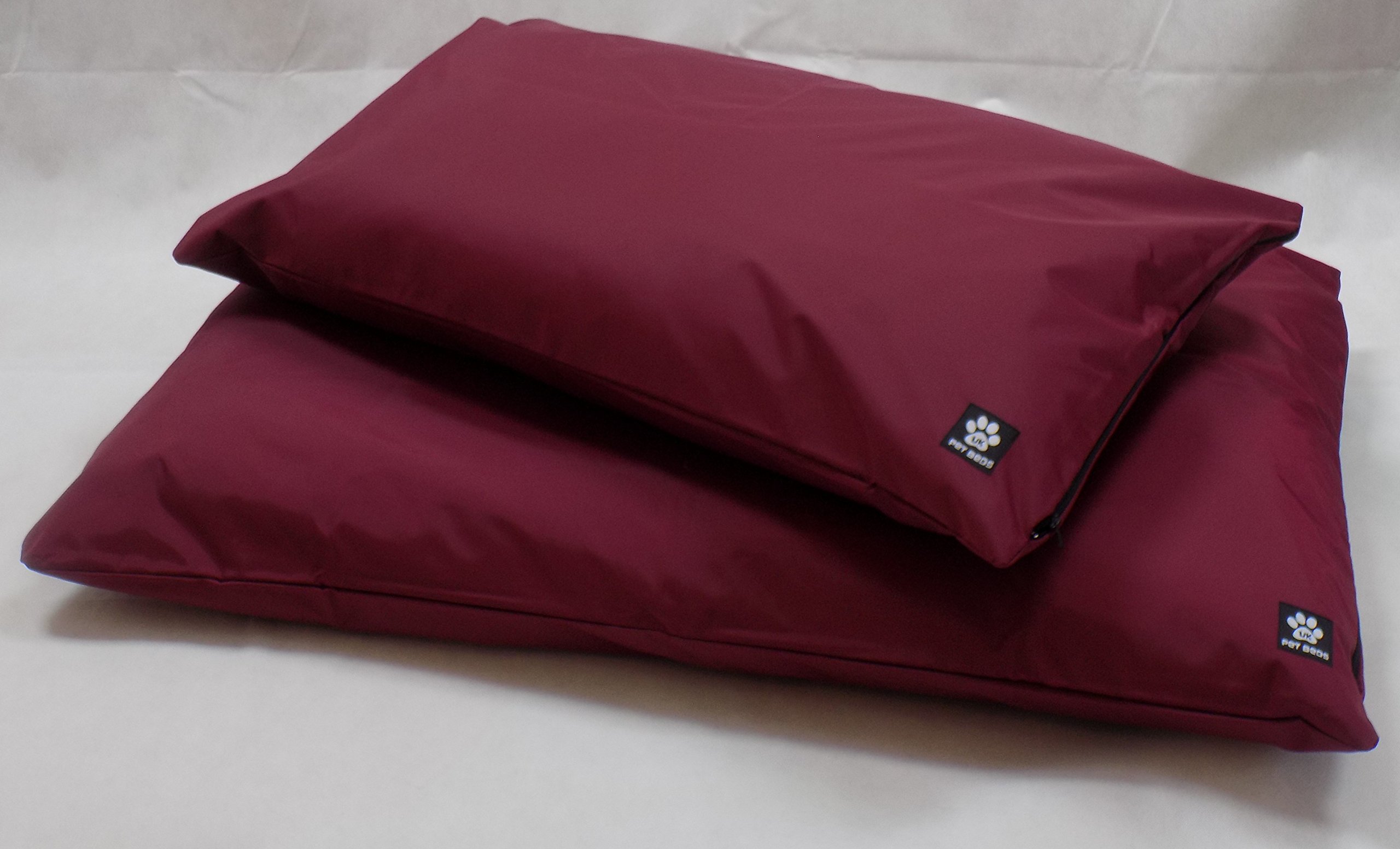 UK Pet BedsReplacement Dog Bed Cover - Heavy Duty Waterproof - Easy Clean - Size X Large - Colour Maroon
