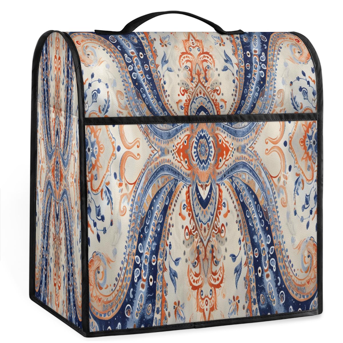 Coffee Maker Cover Aztec Ethnic Kitchen Appliance Covers Small Appliance Covers Blender Cover Juicer Cover Dust Covers for Kitchen Appliances with Top Handle and Pockets,Washable,B297