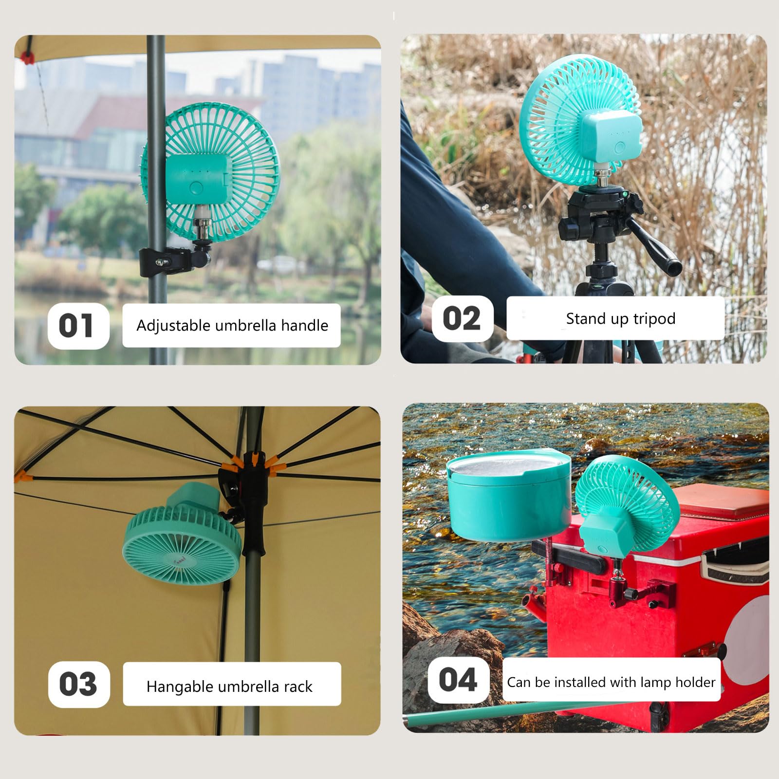 QIEIEI Cooling Fan,Portable Clips On Fan Battery Operated Stroller Fan 5000Mah Small Rechargeable Fan 4 Speeds Cooling Desk Fan for Travel