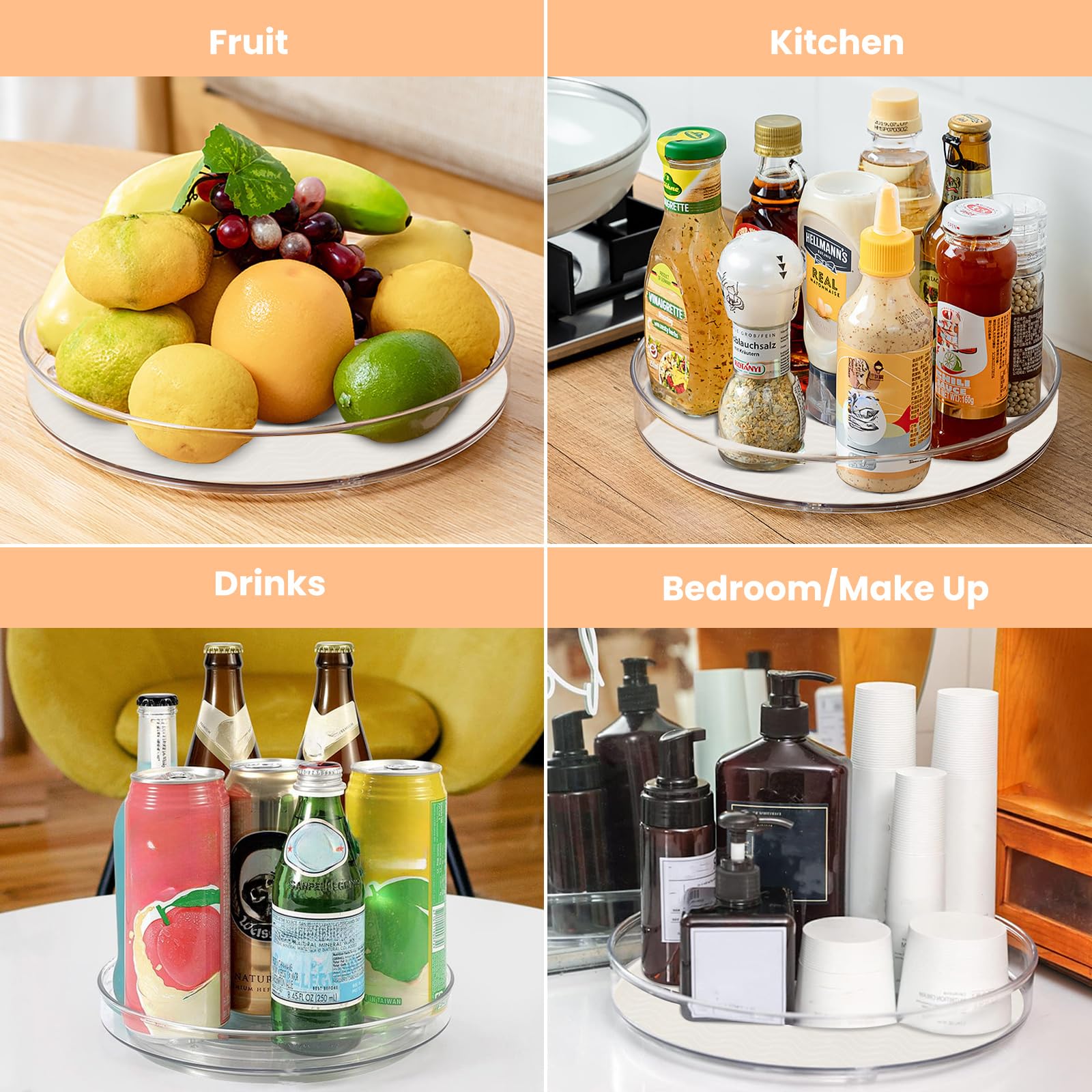 Eightキャビネット Amazon.com - 2 Pack Lazy Susan Organizer for Cabinet：Lazy Susan