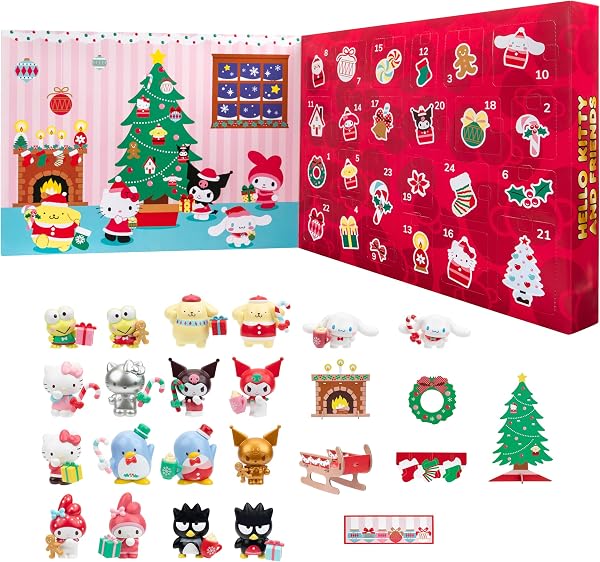 Hello Kitty® and Friends 2025 Holiday Advent Calendar - 18 Figures with Mix & Match Accessories - 24 Surprises - Kids a