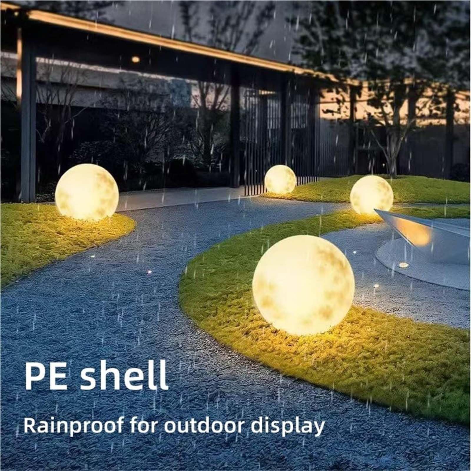 Lampy Led Orb, Wtykowa Lampa Podłogowa W Kształcie Księżyca, Dekoracyjne Oświetlenie Ogrodowe W Kształcie Kuli, Wodoodporne Kule Świetlne Ip65, Nowoczesne Minimalistyczne Oświetlenie Zew 30cm(11.8in)