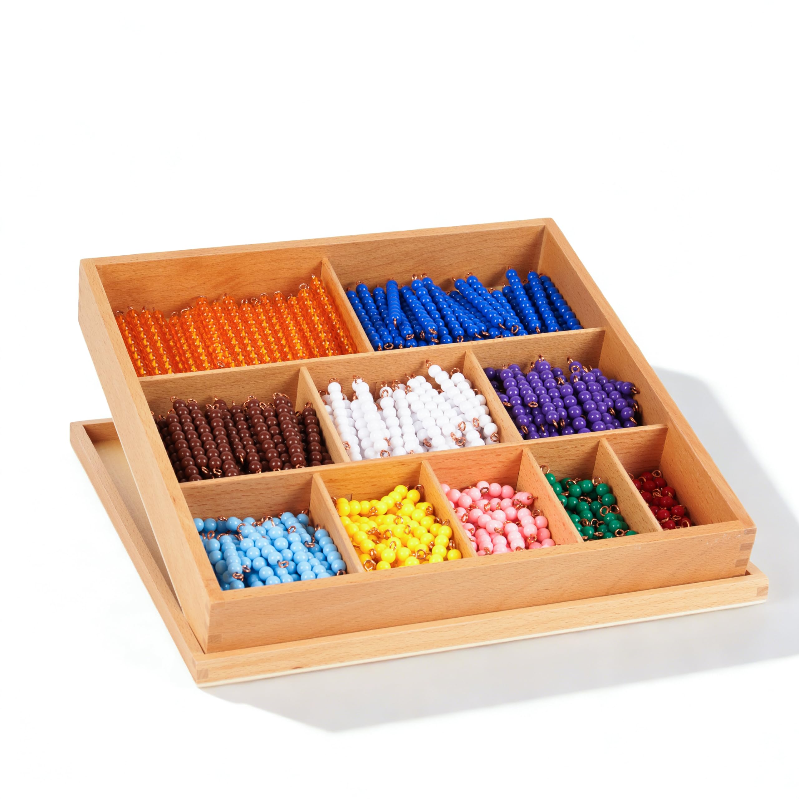 Montessori materiali matematici, giocattolo educativo in legno per numeri e calcoli, scuola materna e elementare, scuola domestica e aule a partire dai 3 anni (perline Montessori decorative)