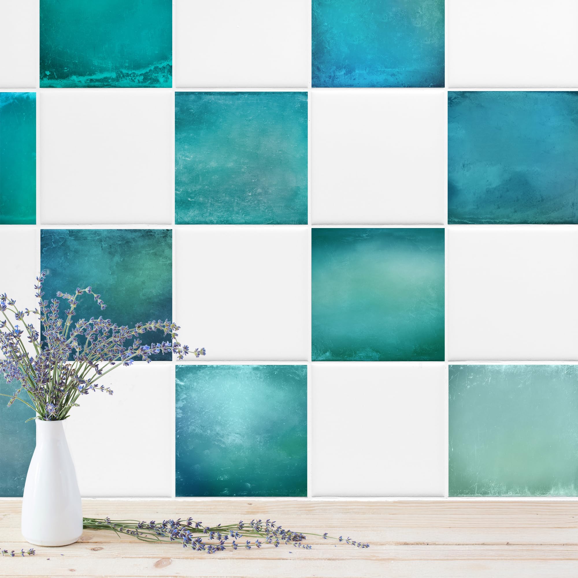 GRAZDesign Fliesenaufkleber Set - Maritim Design, Selbstklebende Dekorfolien für Küche & Bad, Wasserfest DIY Wanddekoration - 15x15cm
