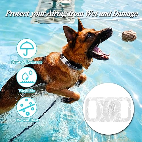 Miniatura 9 de Paquete de 2 soportes impermeables para collar de perro AirTag compatibles con Apple AirTag, soporte de silicona oculto para Airtag Tracker,