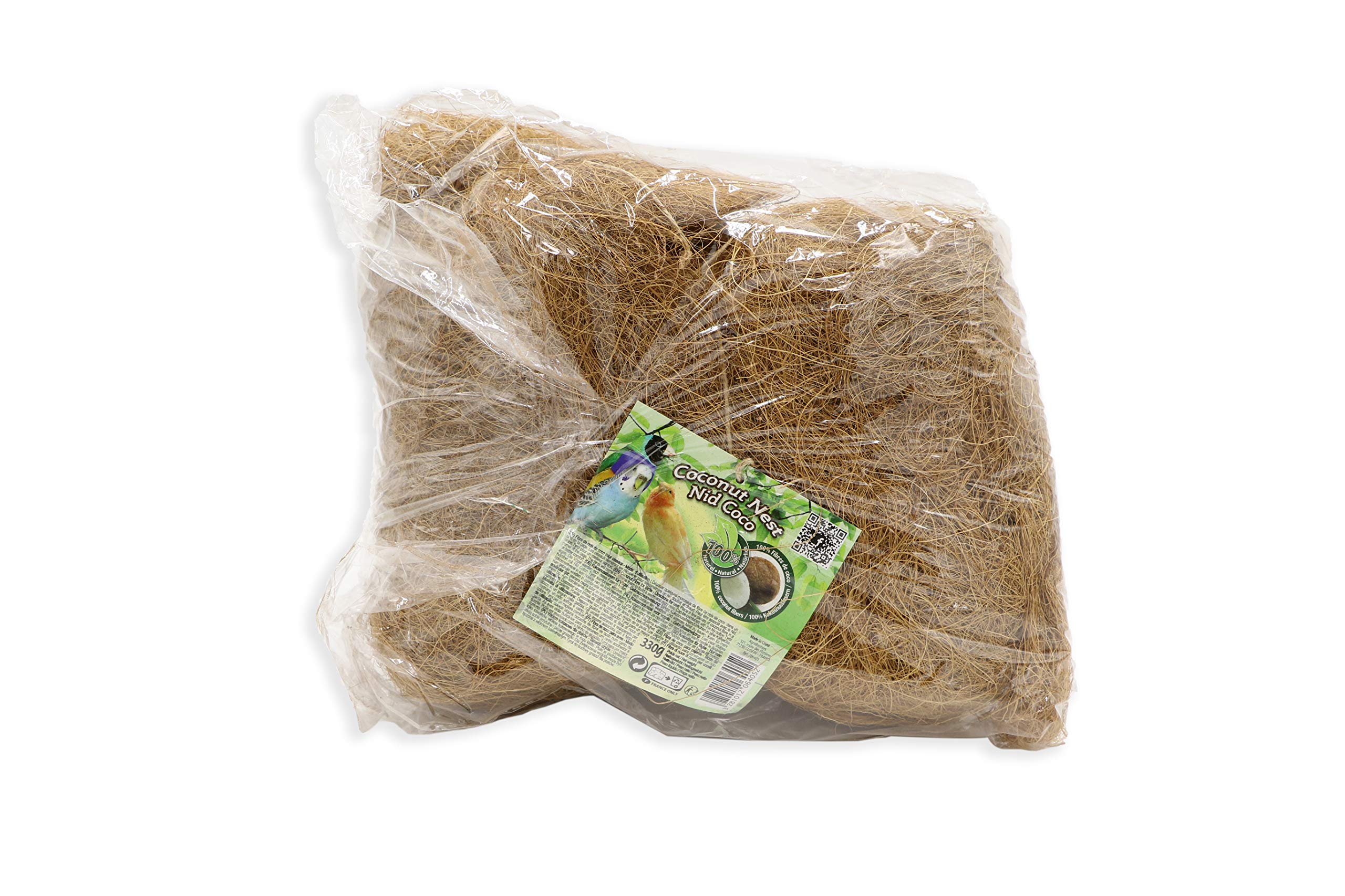 TYROL - Palla in fibra di cocco nido per uccelli - Ideale per casette per uccelli domestici - Contribuisce al benessere dei volatili da compagnia - A base di fibre naturali - Colore Marrone - 300g
