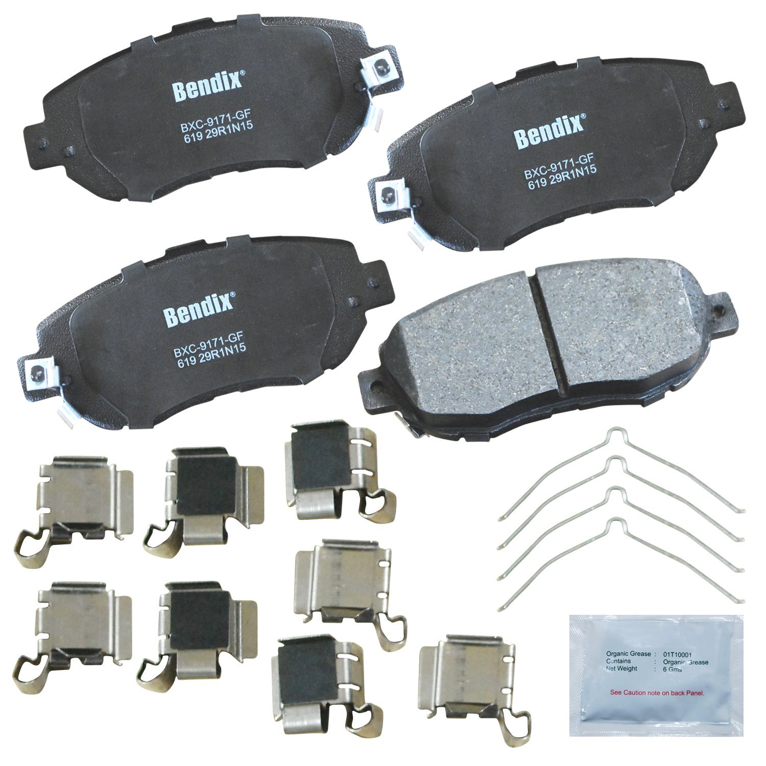 Bendix Priority1 CFC619 Ceramic Front Brake Pads for Lexus GS300 2005-1993, GS400 2000-1998, GS430 2005-2001, IS300 2005-2001, SC430 2010-2002, Toyota Supra 1998-1993
