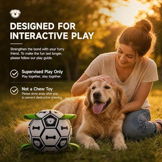 Foto 7 de 8 de HONGYEE Juguete de fútbol para Perros Juguete Interactivo para Tirar con Cuerda Resistente a los mordiscos…
