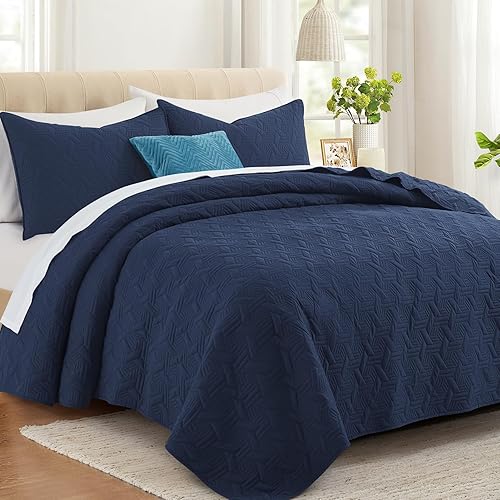 Lavsiry Juego de ropa de cama de tamaño Queen con fundas de almohada, colcha ligera de verano, manta acolchada suave y fina para todas las estaciones