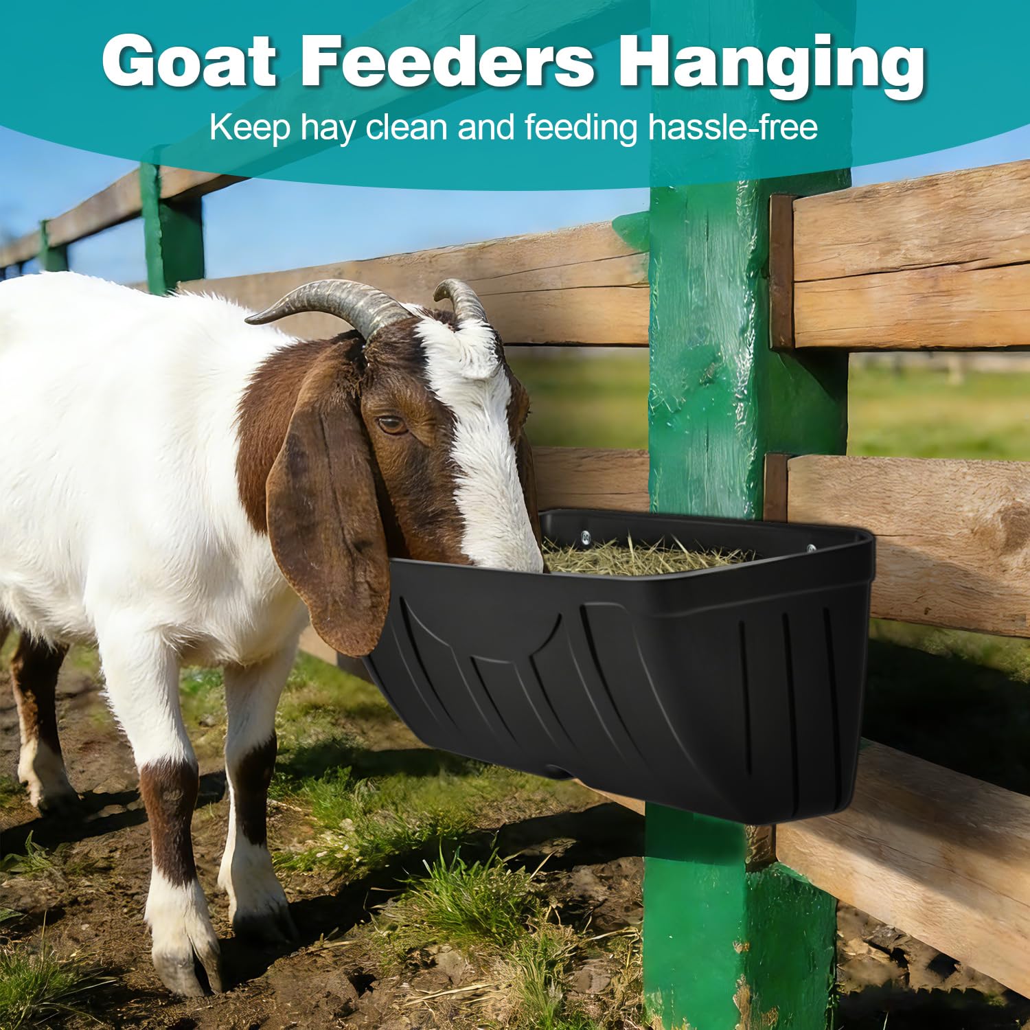 Comedero de pollo, comederos colgantes para cabras, comedero colgante para aves de corral para ovejas, patos y perros, comedero de cerca, contenedor de alimentación de ganado, accesorios de gallinero