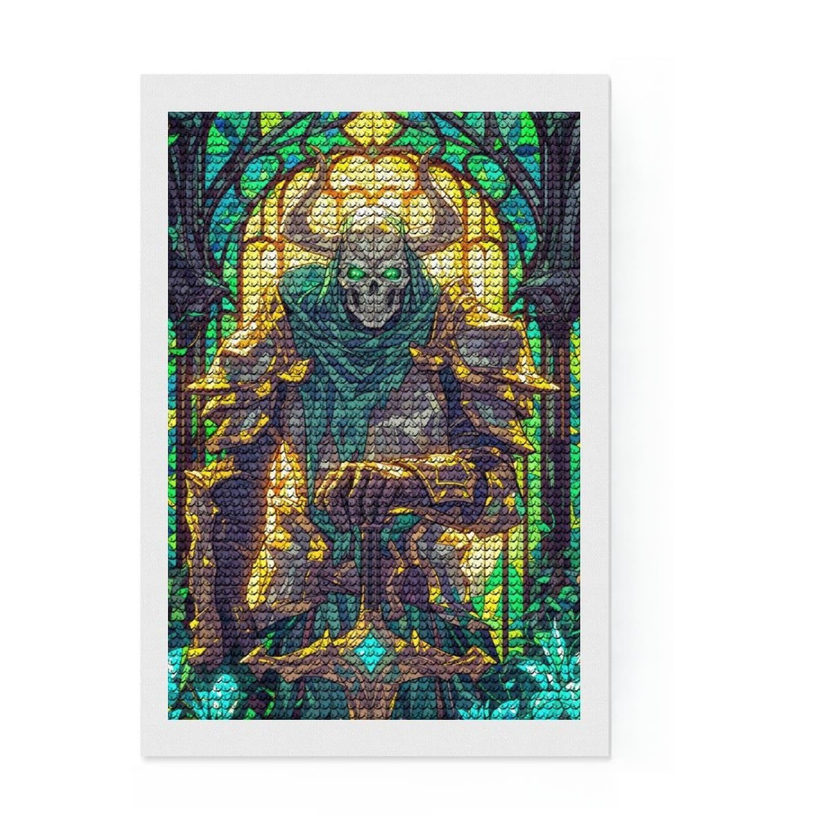 Junmoney Dark Overlord Diamond Art Kit 8"x12", Mindful Craft Activity, Office Decor, for Creative Relaxation, Thoughtful Handmade Gift