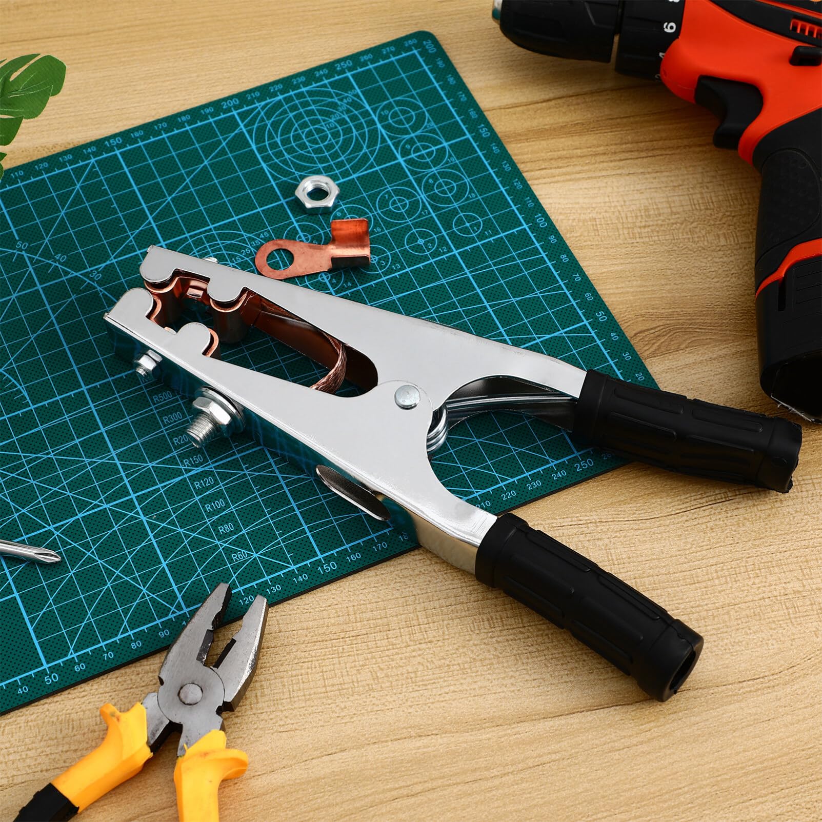 Housoutil Welding Ground Clamp Electroplated Welding Earth Clip Copper Grounding Clamp for Manual Welder 800A