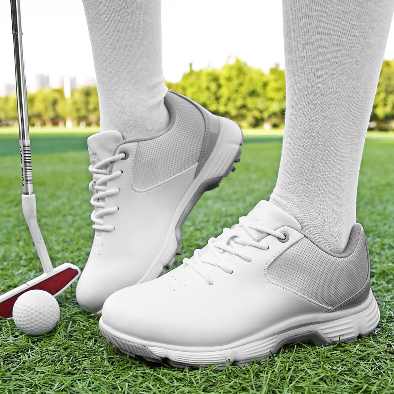 Mujer Zapatos De Golf, Impermeables Zapatillas De Golf Ligeras con Pinchos para Niñas, Zapatos De Golf Antideslizantes para Mujer para Entrenar Tallas 36-43