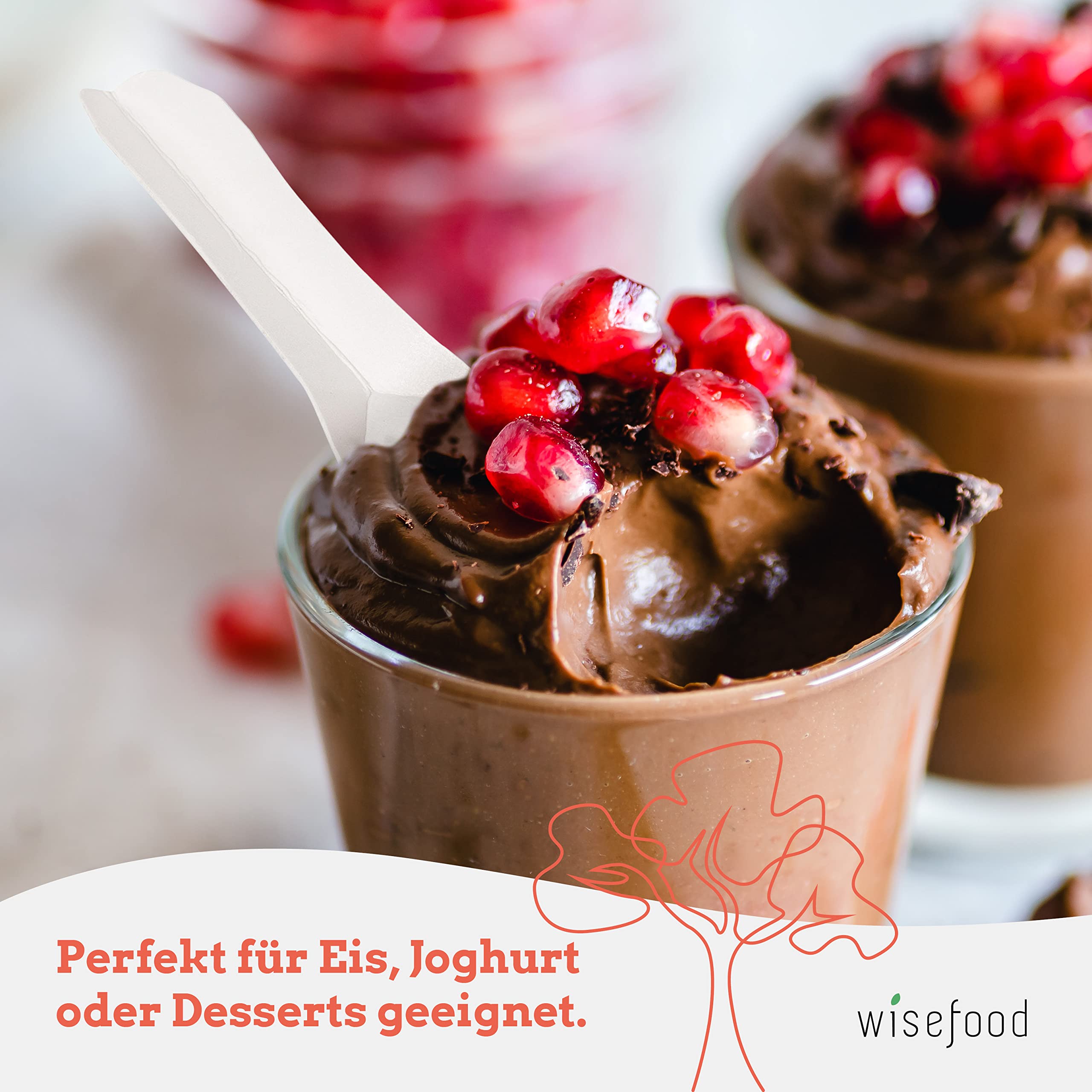 wisefood Cucharas de hielo de papel, 4500 unidades, 9,4 cm, pala desechable reciclable, cuchara de fiesta, ideal como cuchara de postre para helados y aperitivos