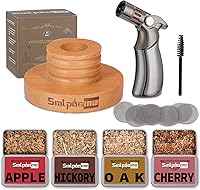 Vista 1 de Kit de ahumador de whisky con antorcha, ahumador de bebida bourbon Old Fashioned con virutas de madera de 4 sabores, regalos de cumpleaños y Día