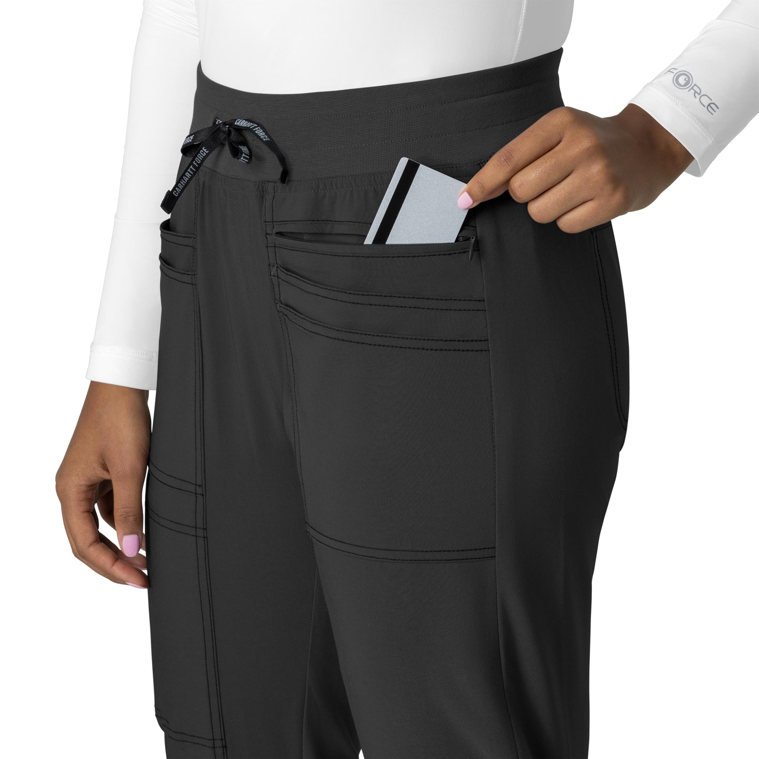 Carhartt Cross-Flex Scrubs for Women, Slim Leg Scrub Pants Black