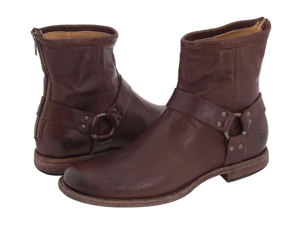 

Frye Phillip Harness (Dark Brown Vintage Leather) Men's Pull-on Boots