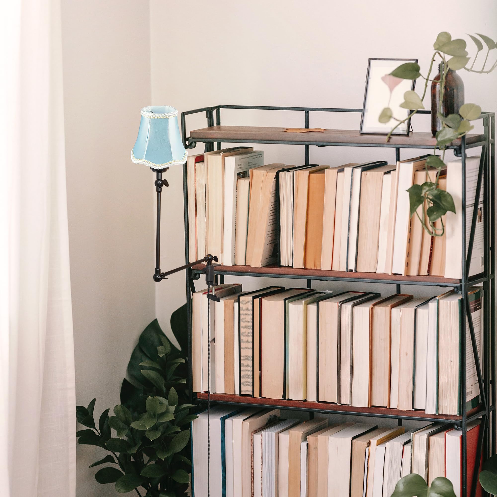 Klemmleuchte mit Fernsteuerung,1 Packung Leselampe mit 2,5 m Kabel, Dimmbar Nachttischlampe,Augenpflege Schreibtischlampe für Büro Heimgebrauch, E27 Lampenhalterung - DZ0332/16