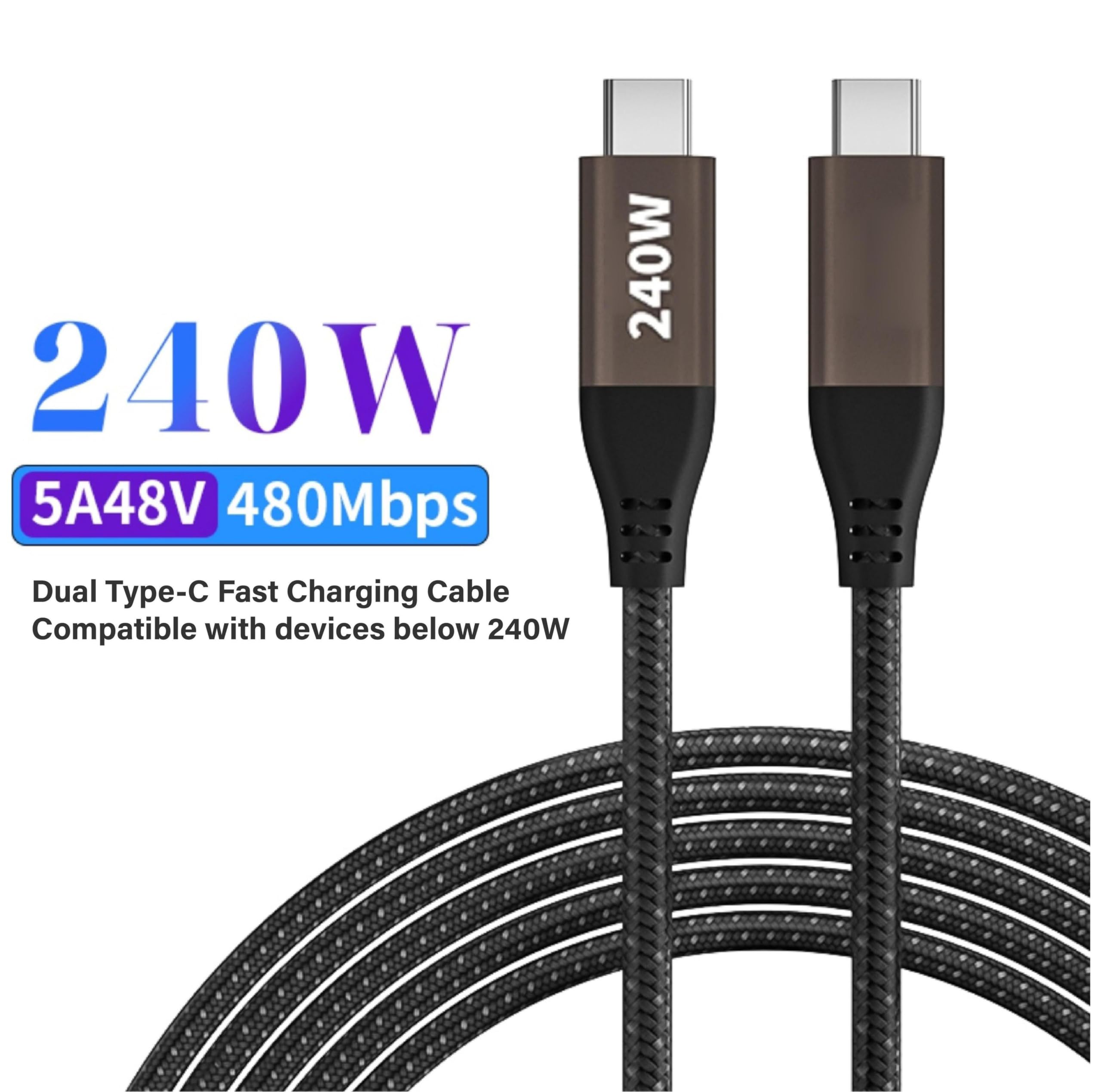Estación de carga de escritorio GaN 4 de 1000 W y 10 puertos con cable de datos de 240 W y 6.5 pies, compatible con tabletas, teléfonos, portátiles, consolas de juegos, auriculares