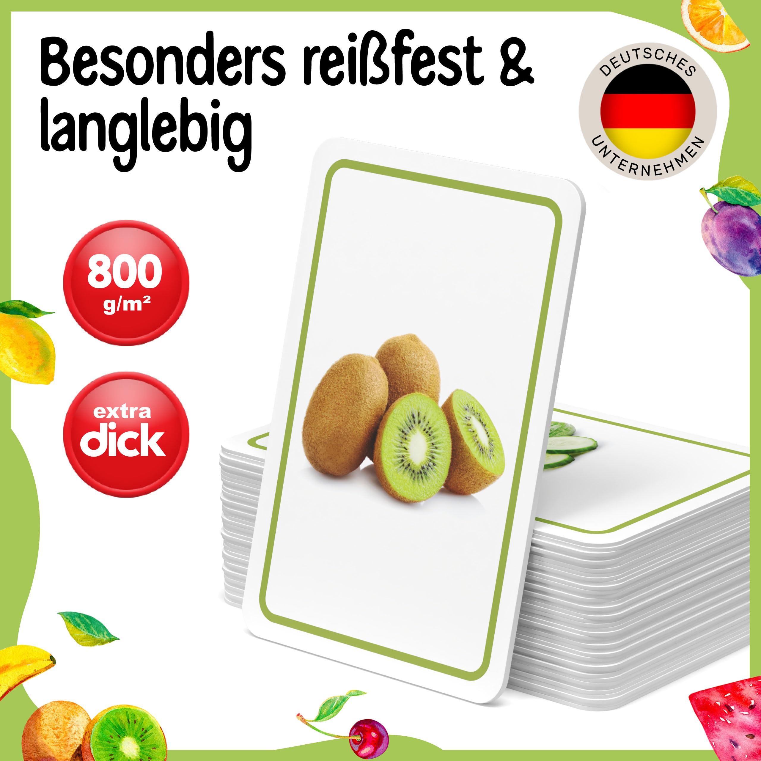 MASCHKY - Schede educative per bambini – Carte immagini di alta qualità – Promozione vocale – Montessori – Carte immagini stabili e spesse – Giochi di logopedia – Bilingue – Ottima idea regalo..