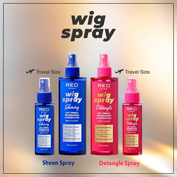 Red by Kiss Wig Spray, Extra Shine & Detangling 2oz miniatura 8