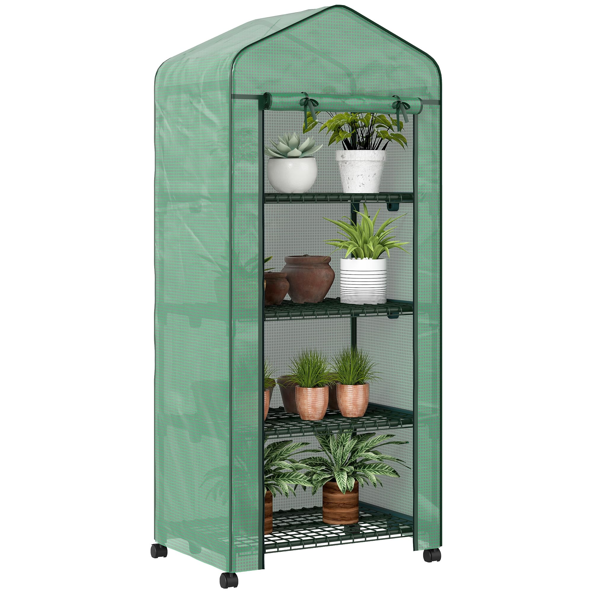 Outsunny Broeikas balkon rek broeikas 4 niveaus 70L x 50B x