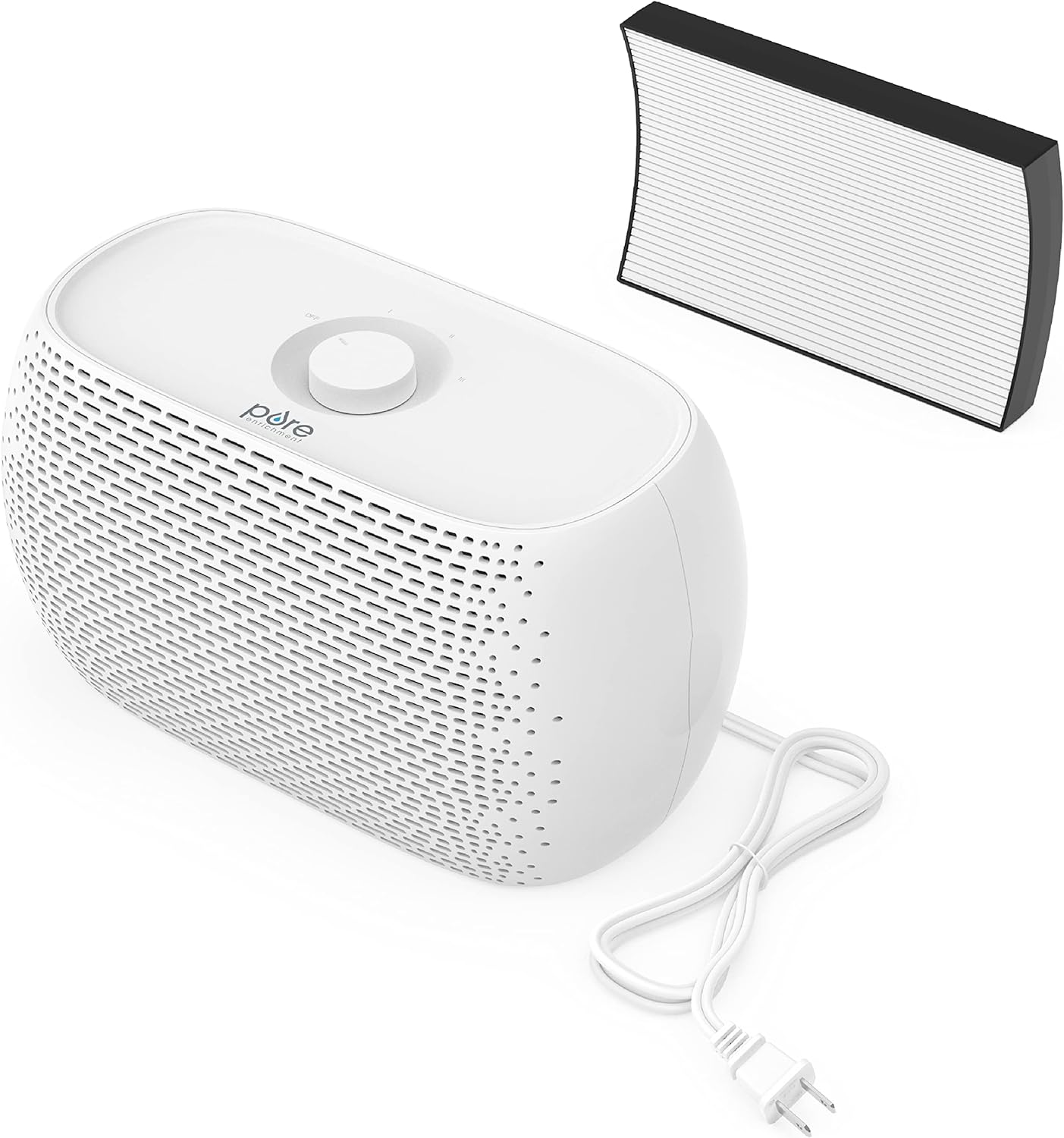 Pure Enrichment PureZone Breeze Tabletop 2-in-1 Air Purifier and True HEPA Filter, Cleans Air, Helps Alleviate Allergies, Removes Pet Hair, & Smoke - Ideal for Home, Bedroom, & Office Desktop Surfaces