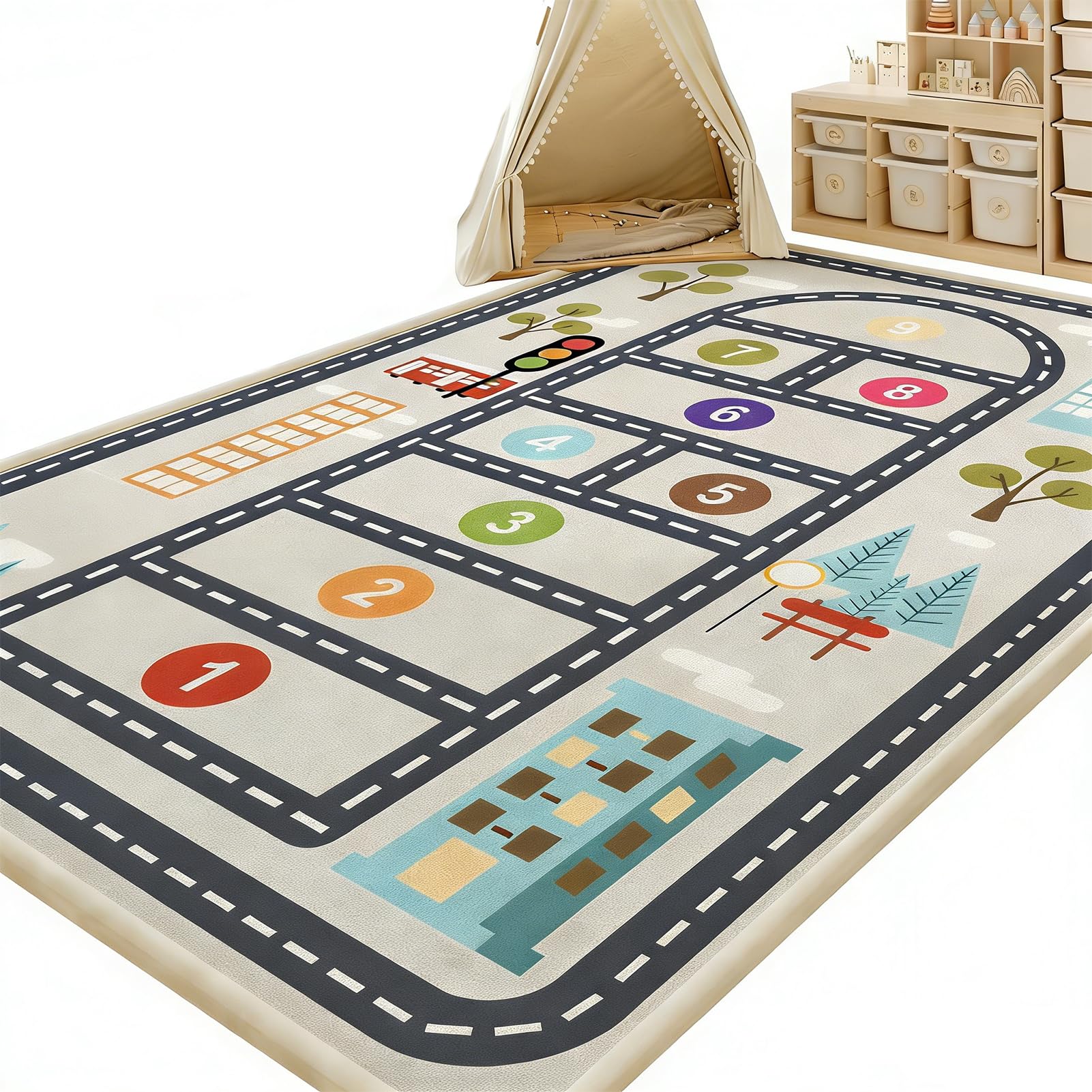 Atemrdsye Memory Foam Mat, Extra Thick Area Rug 2cm for Kids Living Room Baby Playroom Crawling Carpet with Non Slip Play Mat Floor Toddler Nursery Carpet 150 x 180 cm