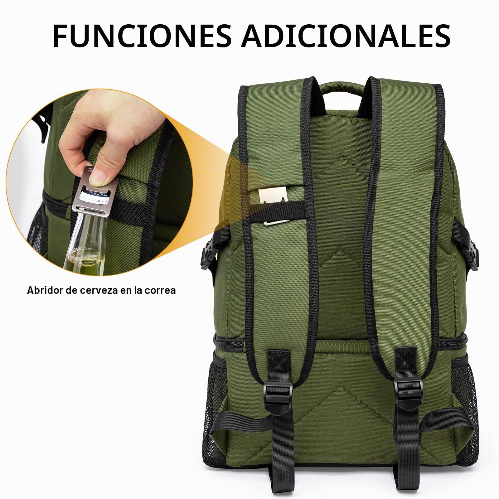TUGUAN Mochila Nevera Mochila Isotérmica 28L Ligera de Doble Pared, Aislada, a Prueba de Fugas Mochila Térmica para Pícnic, Camping, Viajes, Senderismo, Playa, Parque