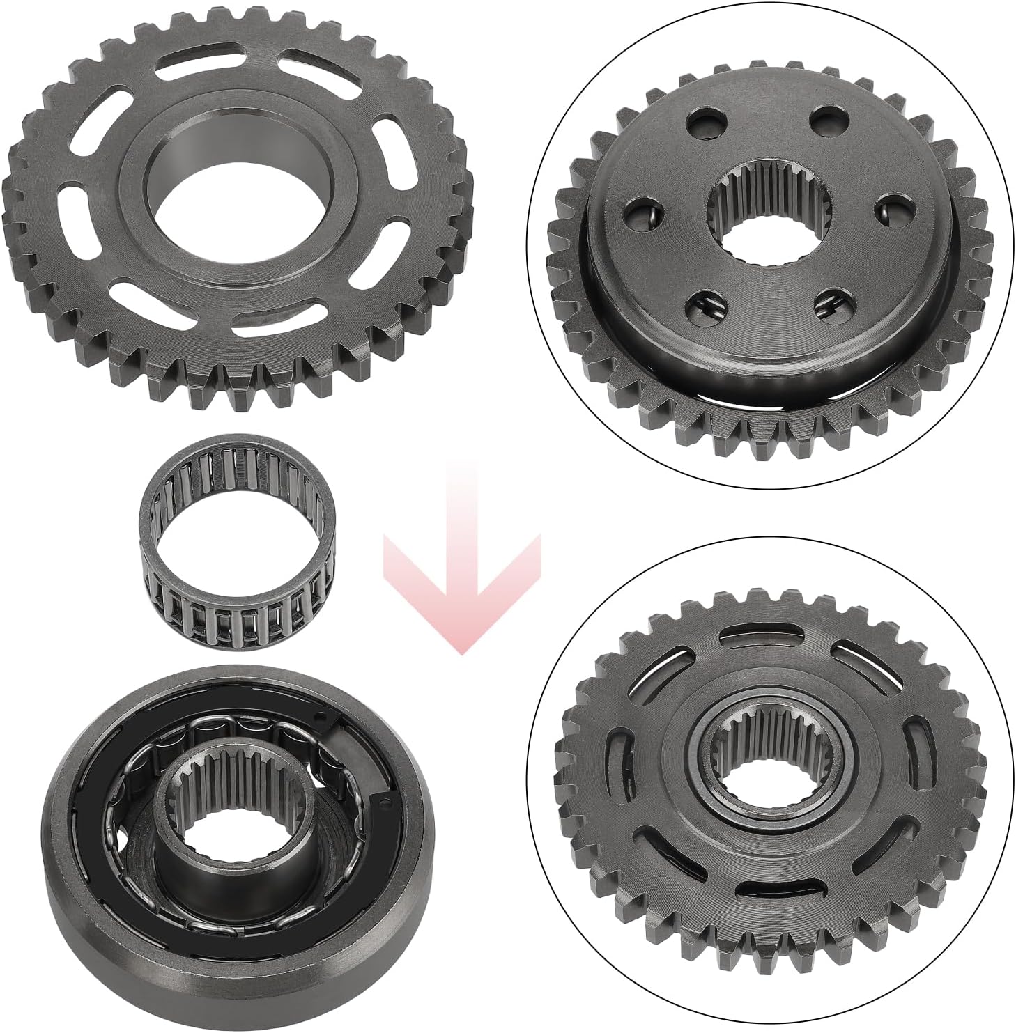 JAVIK Starter Starting Clutch One Way Gear Bearing Gasket Flywheel Puller Kit for Honda TRX450ER TRX450 2006-2014