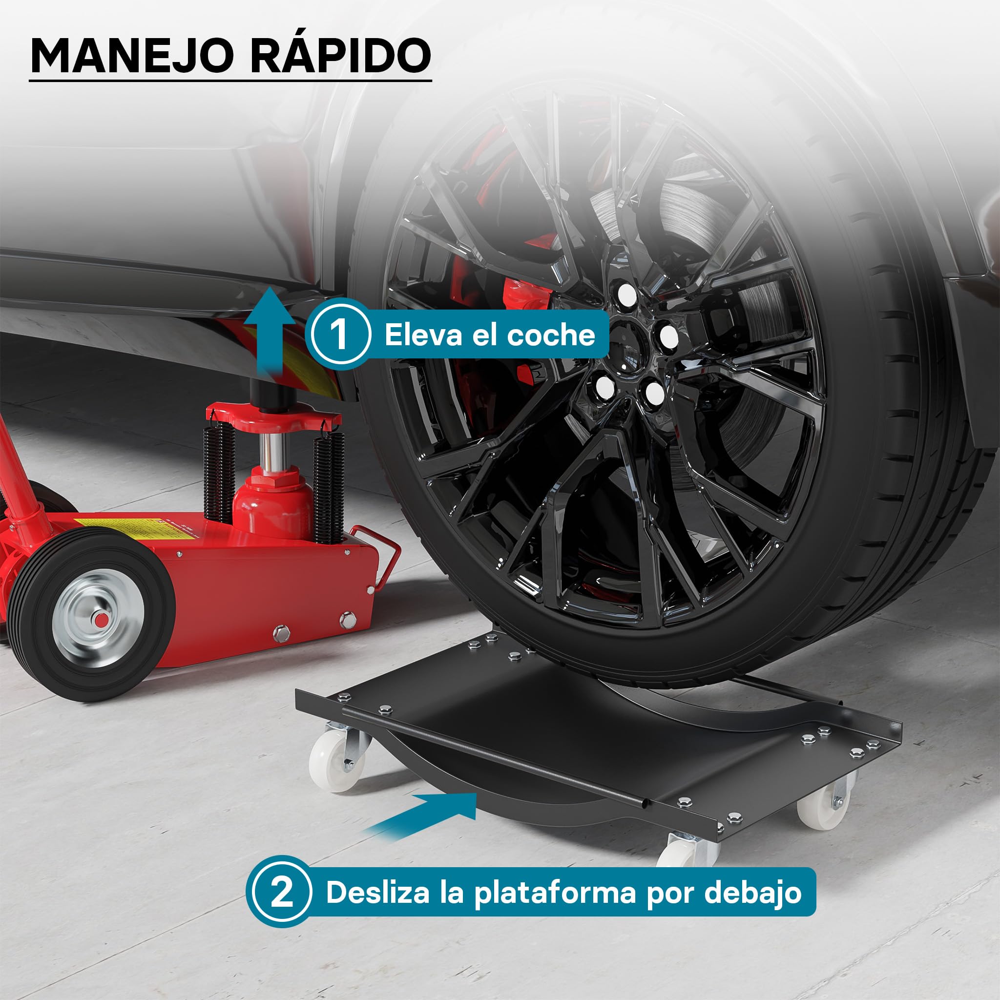 Peana ruedas Ayuda maniobras vehículos Set 2 unidades Ruedas mover coche Taller Garaje Ayuda aparcar 900 kg/par