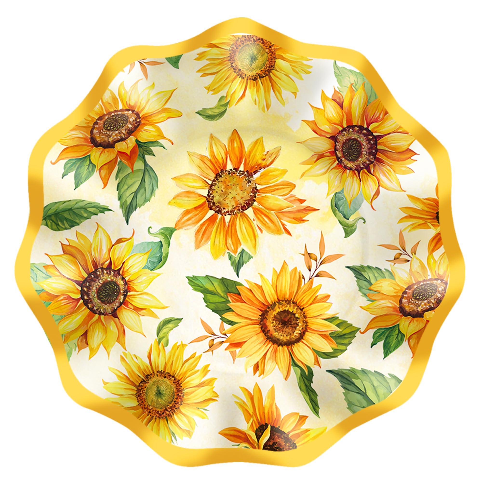 Set Vaisselle Jetable Tournesol – Pour 20 Personnes – Assiettes, Verres, Serviettes, Nappe, Pailles – Décoration Fête